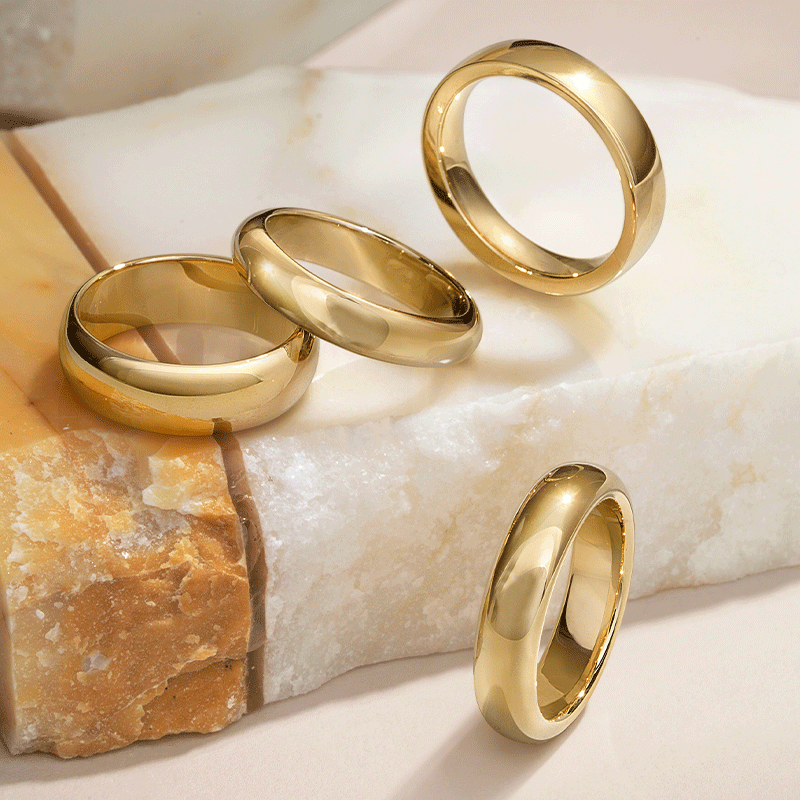 Oro Rosa Fedi Oro Giallo Satinato Anelli Matrimonio Oro Sales