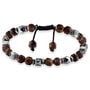 Bracciale in corda pietre e acciaio bicolore