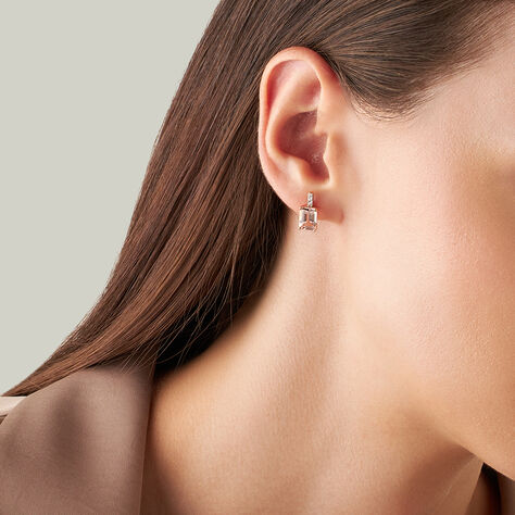 Orecchini Lobo Jasmine Oro Rosa Morganite Diamante - Orecchini a Lobo Donna | Stroili