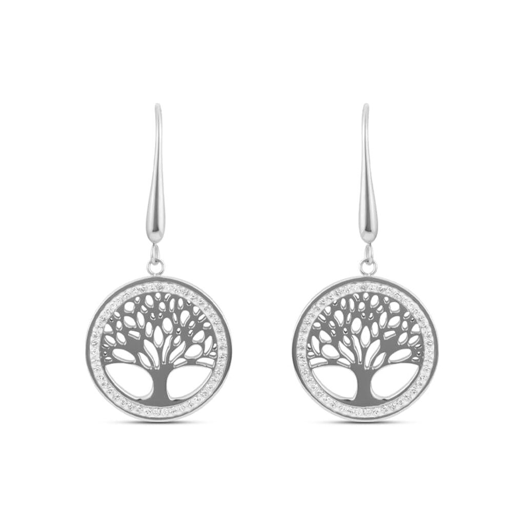 Orecchini Pendenti Aura Acciaio Cristallo