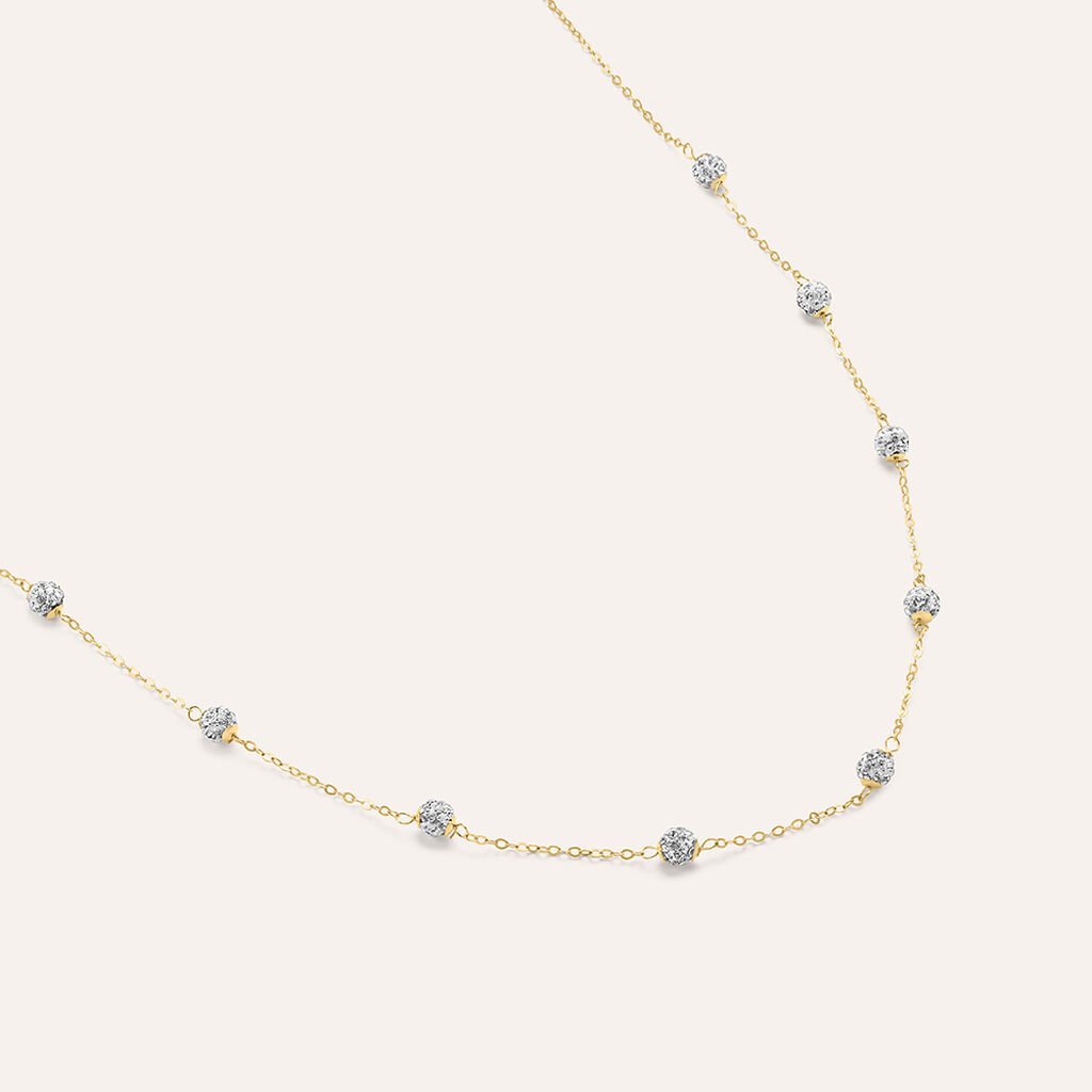 Collana Christelle Oro Giallo Cristallo