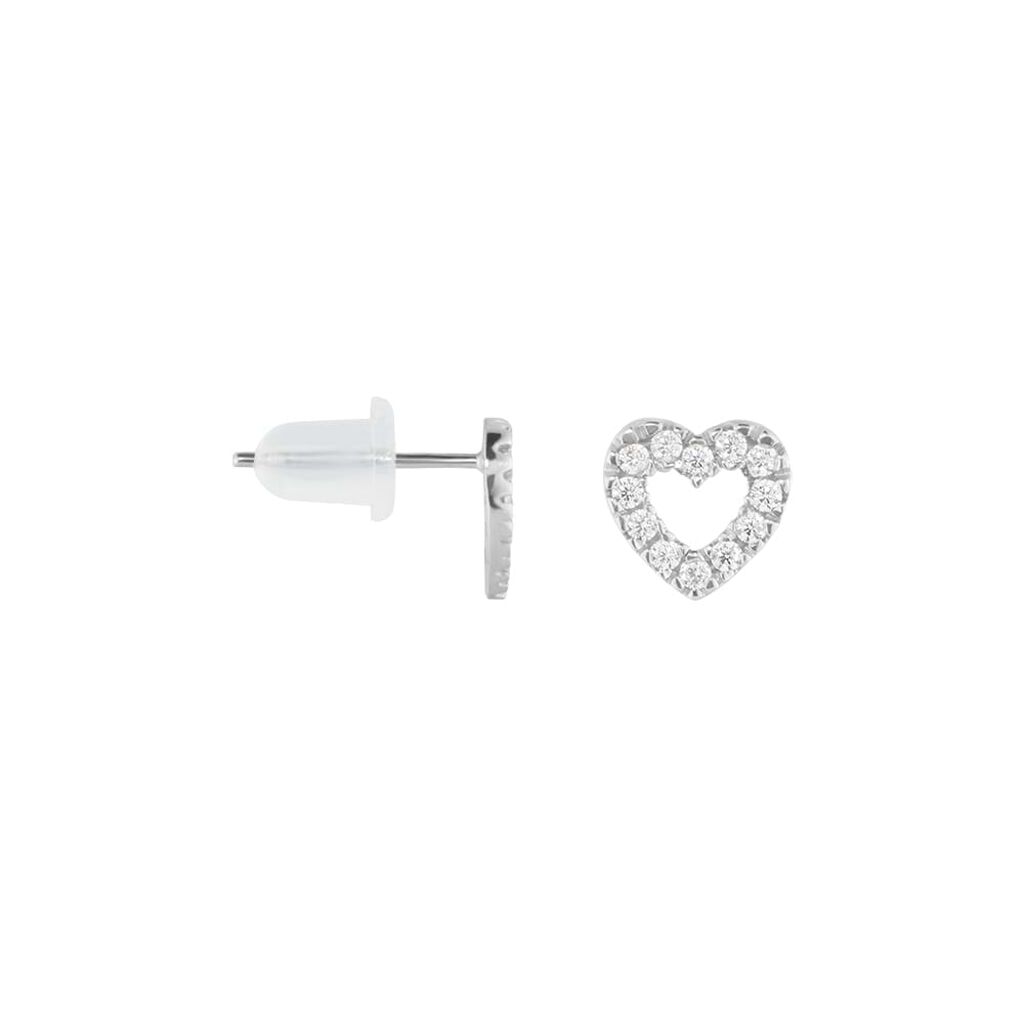 Orecchini Lobo Claire Oro Bianco Cubic Zirconia - Orecchini a Lobo Donna | Stroili