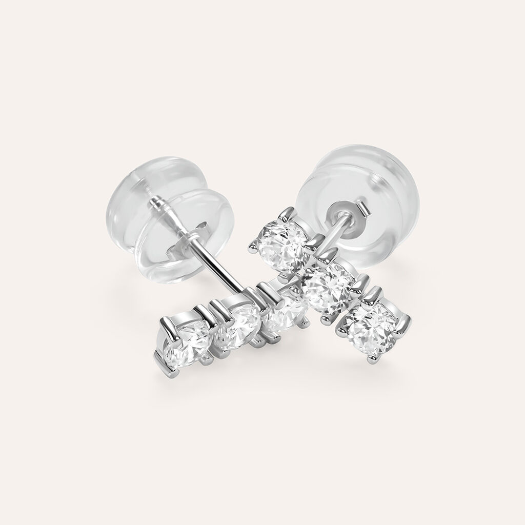 Orecchini Pendenti Trilogy Claire Oro Bianco Cubic Zirconia