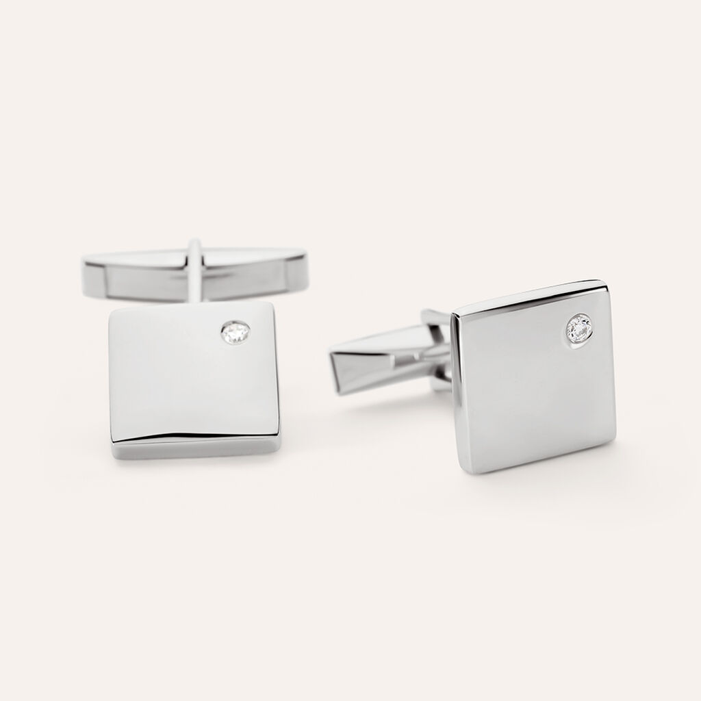 Gemelli Gentleman Argento Rodiato Cubic Zirconia