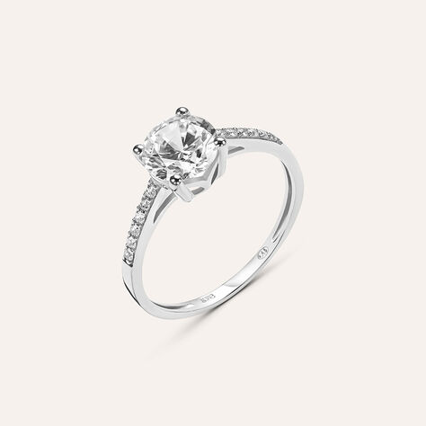 Wycian Rings for Women, Anello Fidanzamento Donna Personalizzata Zirconia Cubica Bianco Placcato Argento Corona di Lusso per Donna Matrimonio Fedine S1