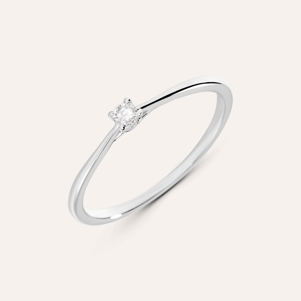 Anello Solitario Grace Oro Bianco Diamante