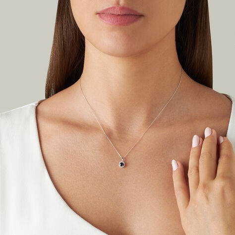 Collana Punto Luce Charlotte Oro Bianco Zaffiro Diamante - Collane Choker Donna | Stroili