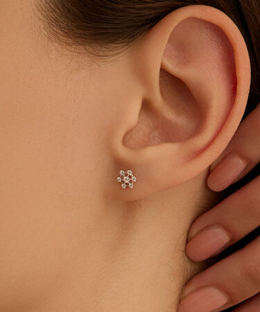 Orecchini Lobo Bon Ton Oro Bianco Cubic Zirconia