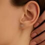 Orecchini Lobo Bon Ton Oro Bianco Cubic Zirconia