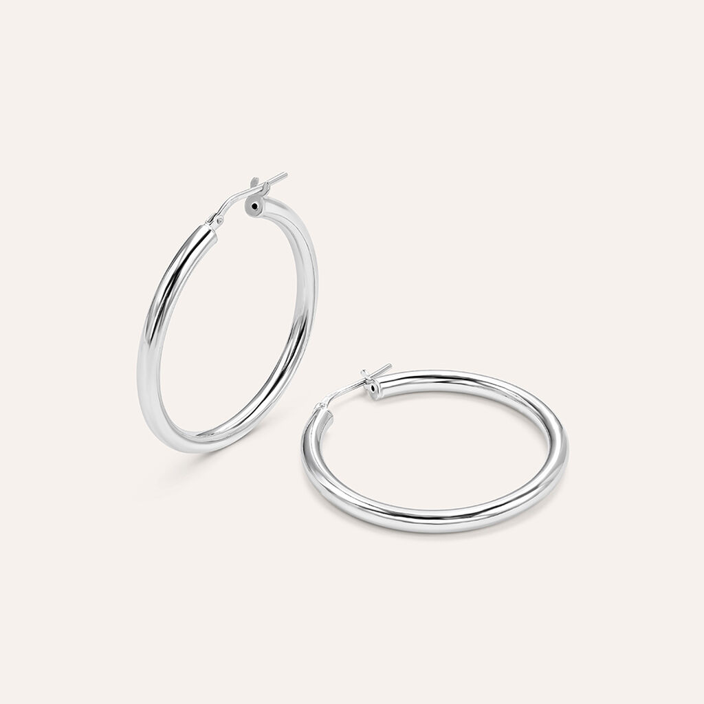 Orecchini A Cerchio Silver Collection Argento Rodiato