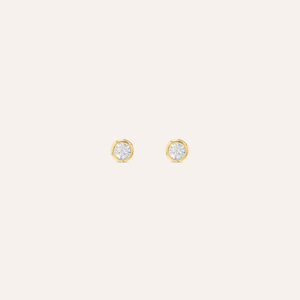Orecchini Lobo Punto Luce Claire Oro Giallo Cubic Zirconia - Orecchini a Lobo Donna | Stroili