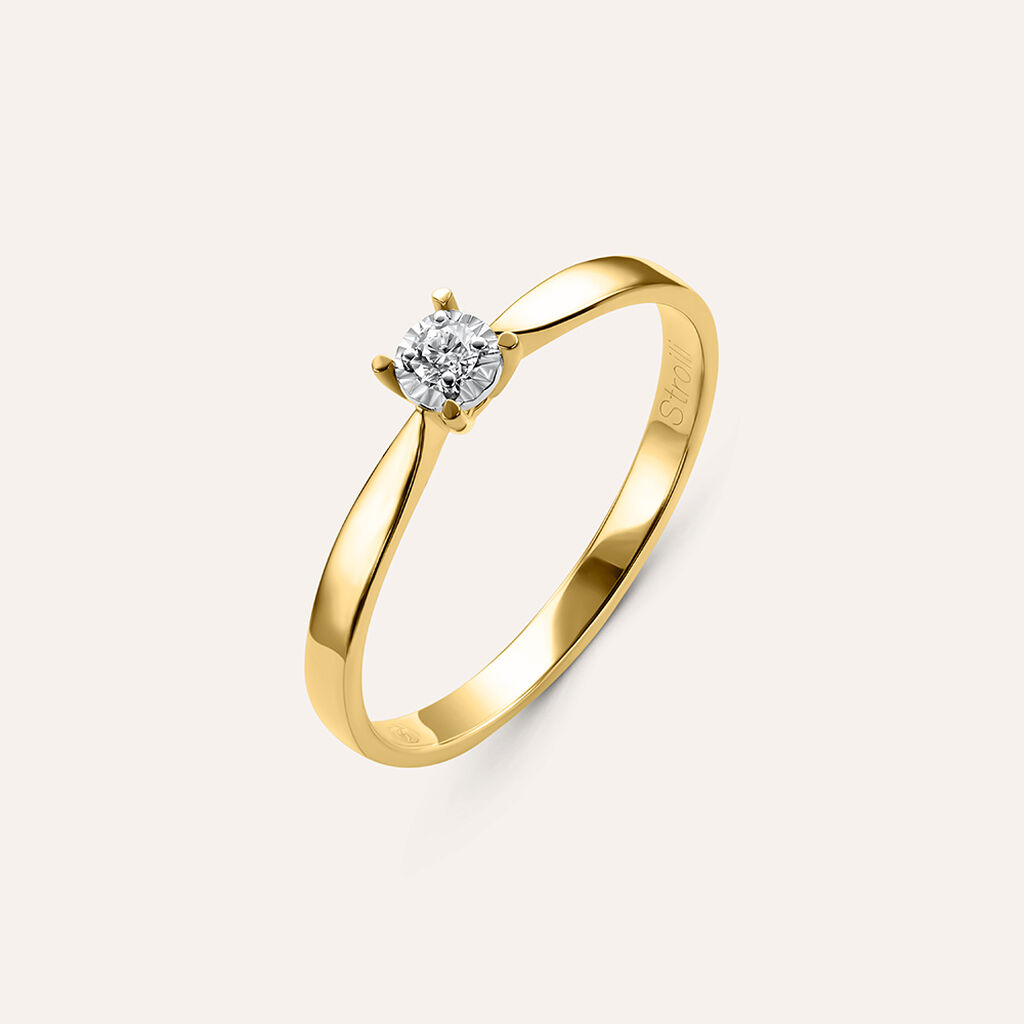 Anello Solitario Diamotion Oro Giallo Diamante