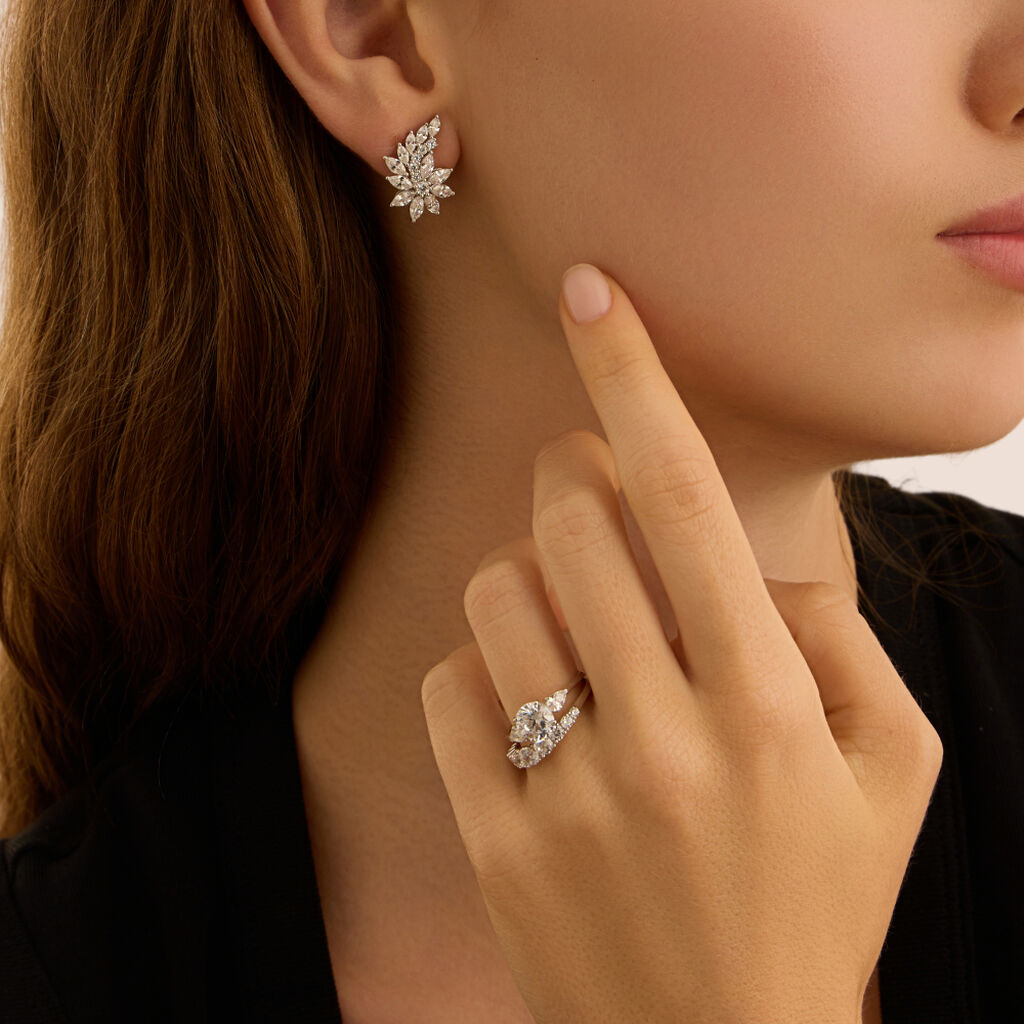 Anello Trilogy Claire Oro Bianco Cubic Zirconia