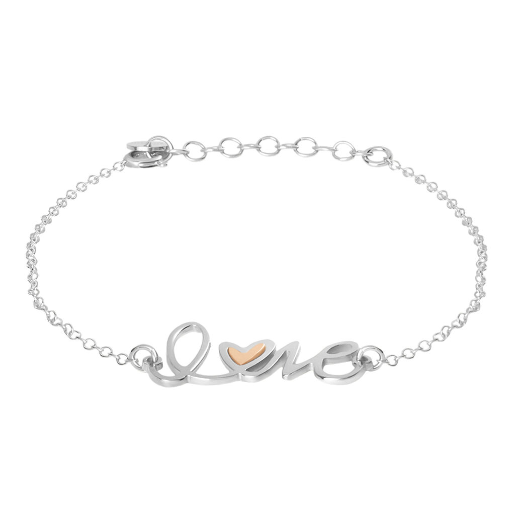 Bracciale Silver Collection Argento Bicolore Bianco / Rosa - Bracciali Love Donna | Stroili