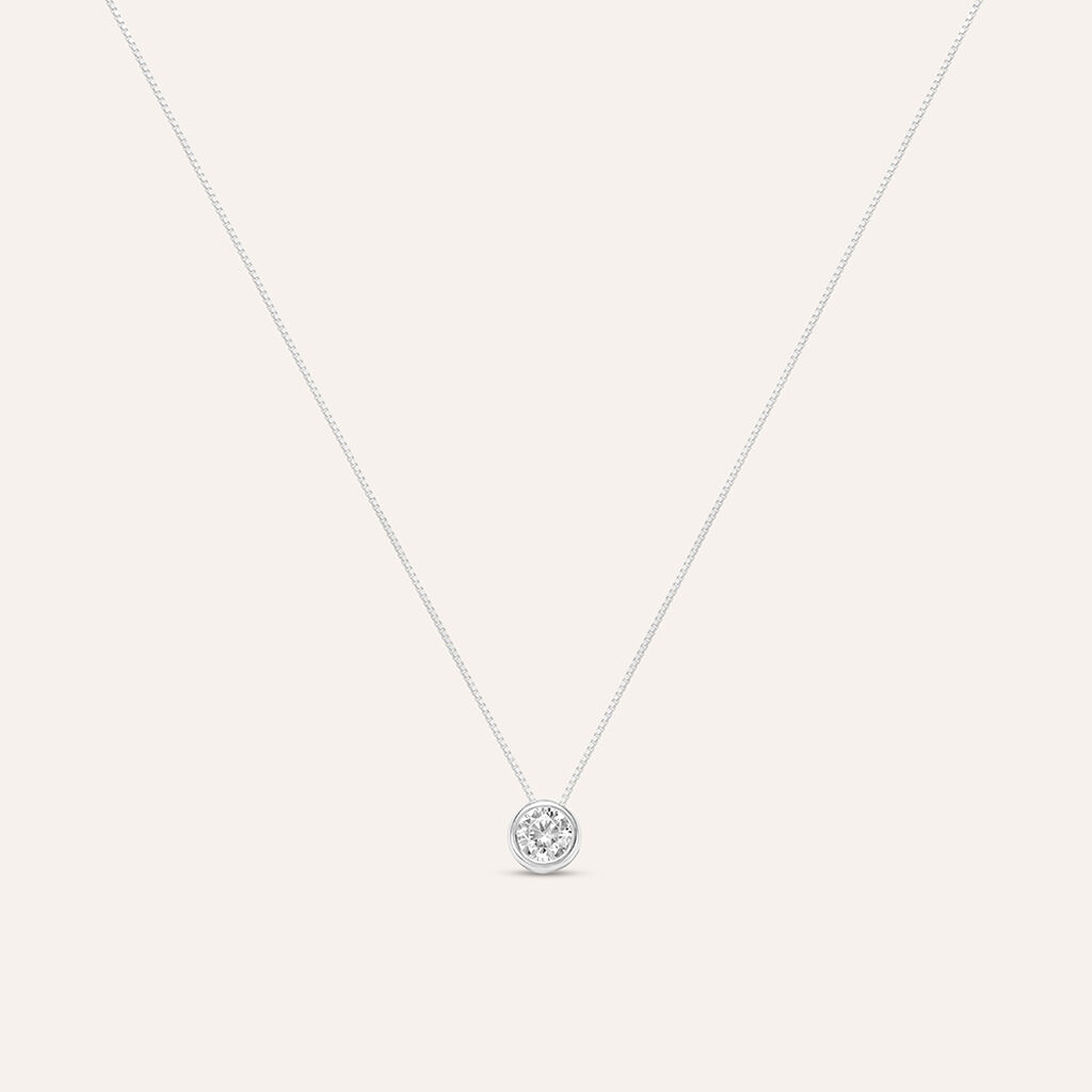 Collana Punto Luce Claire Oro Bianco Cubic Zirconia