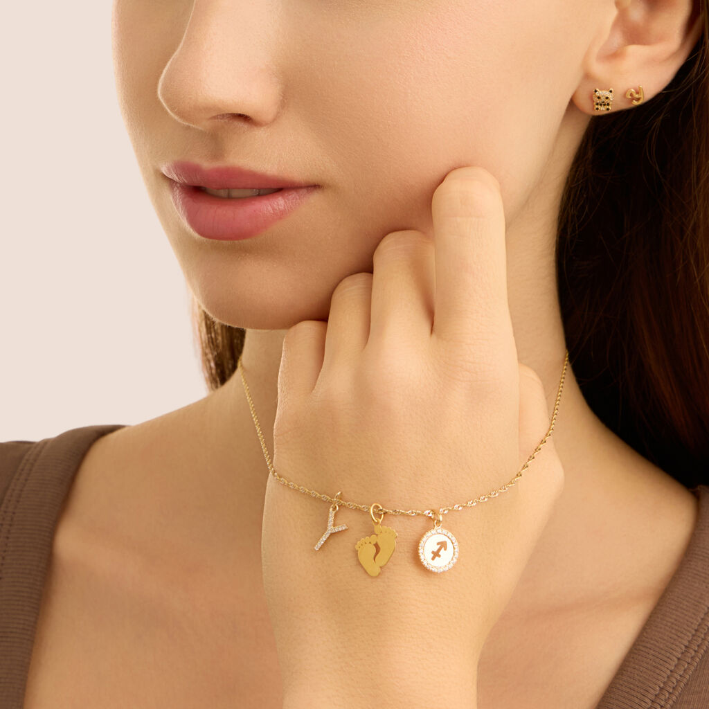 Orecchini Lobo Bon Ton Oro Giallo Cubic Zirconia