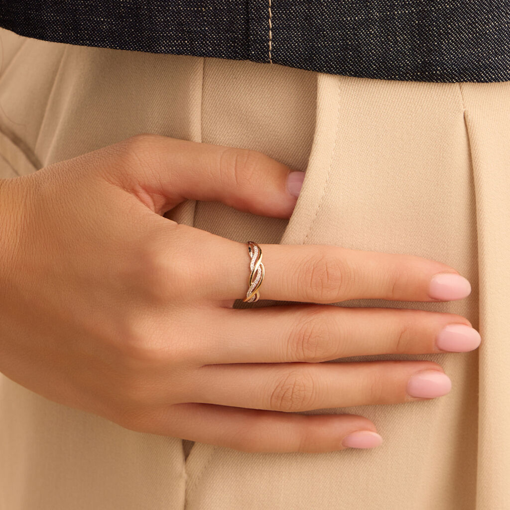 Anello Fascia Sophia Oro Bicolore Diamante