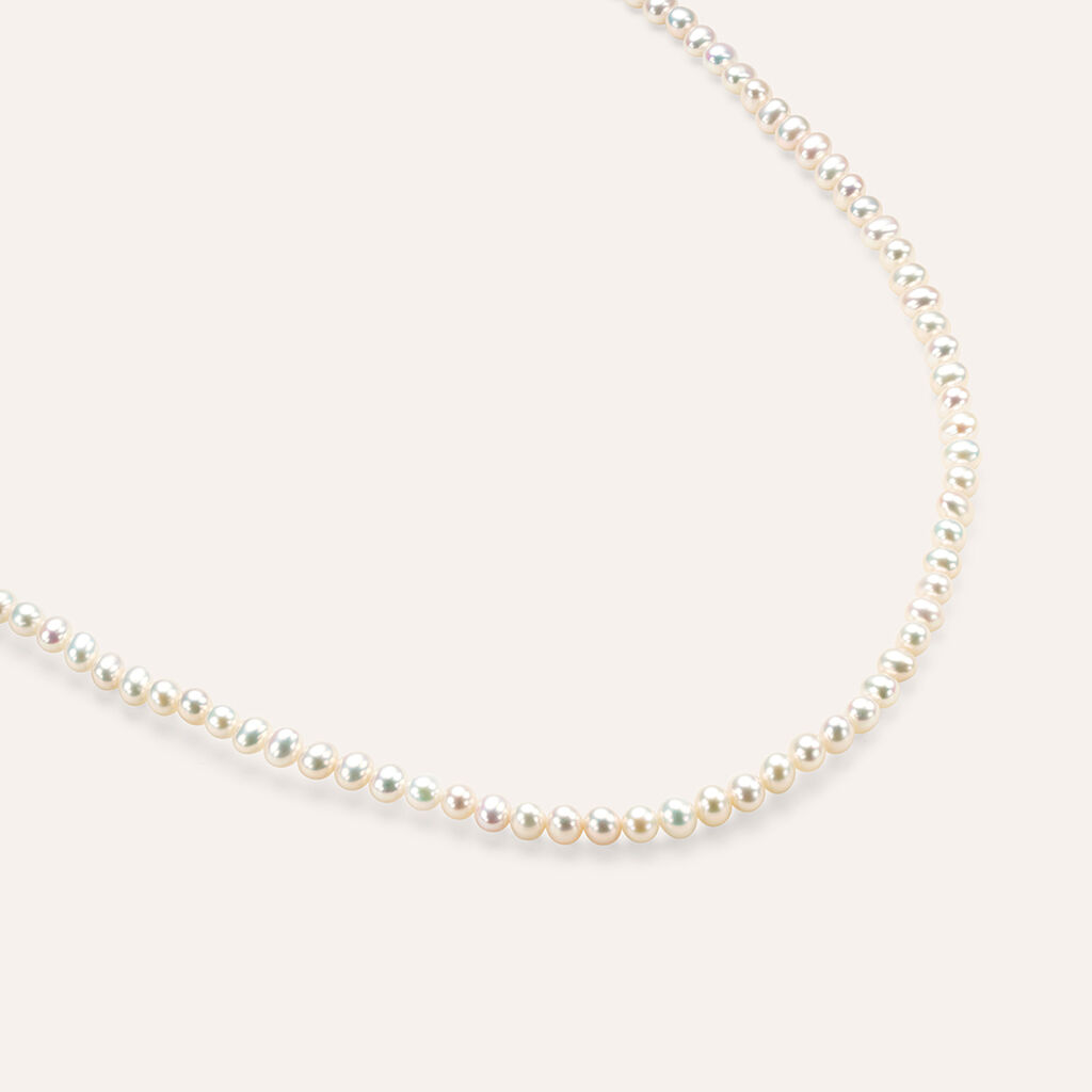 Collana Gabrielle Oro Bianco Perla D'Acqua Dolce