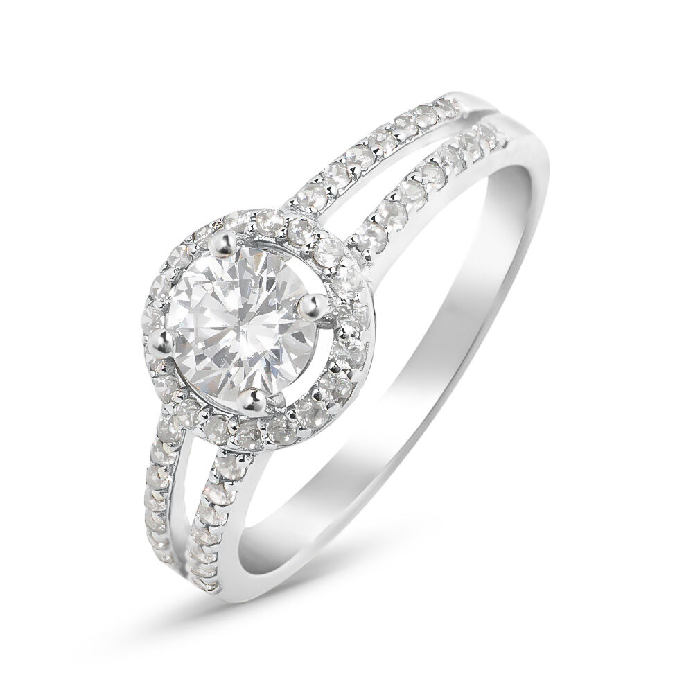 Anello Solitario Silver Elegance Argento Rodiato Cubic Zirconia
