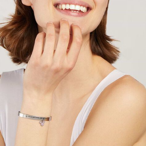 Bangle Lady Message Acciaio Cristallo - Bracciali Rigidi Donna | Stroili