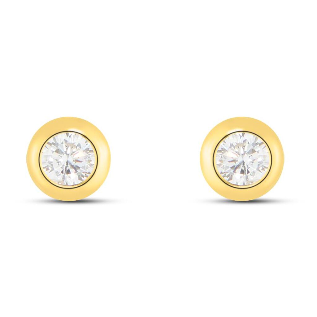 Orecchini Lobo Punto Luce Claire Oro Giallo Cubic Zirconia