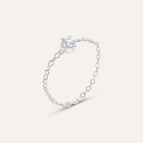 Anello Solitario Silver Elegance Argento Rodiato Cubic Zirconia - Anelli con Pietre Donna | Stroili