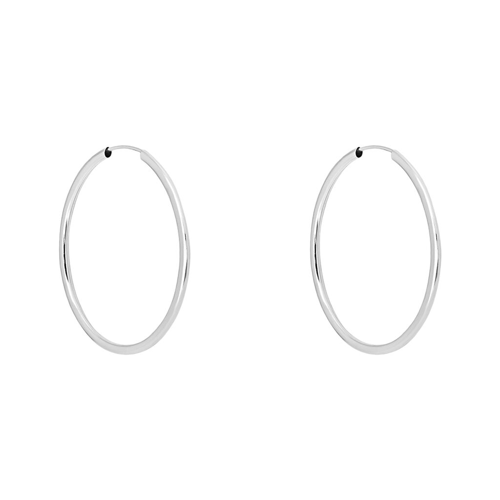Orecchini A Cerchio Toujours Oro Bianco - Orecchini a Cerchio Donna | Stroili