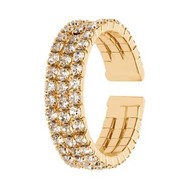 Anello Fantasia Romantic Shine Metallo Dorato Cristallo