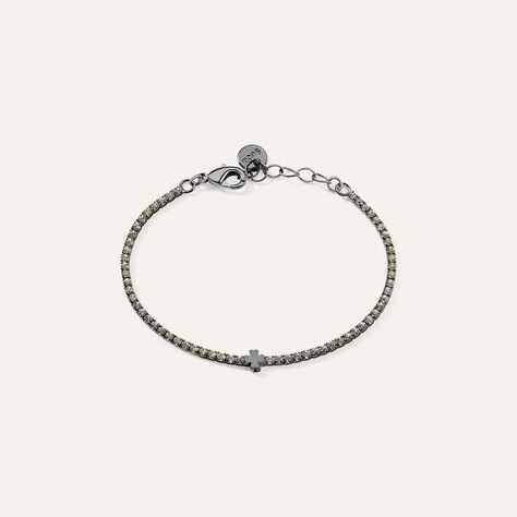 Bracciale Tennis Romantic Shine Metallo Nero Cristallo - Bracciali Tennis Donna | Stroili