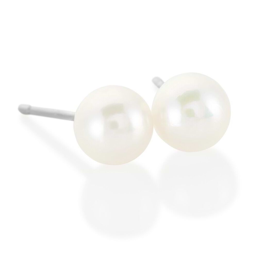 Orecchini Lobo Gabrielle Oro Bianco Perla Akoya - Orecchini a Lobo Donna | Stroili