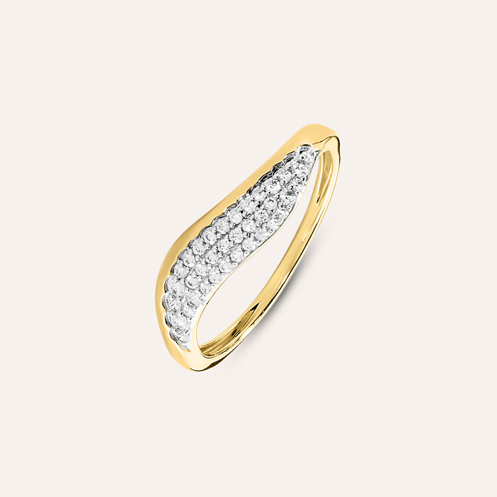 Anello Fascia Claire Oro Giallo Cubic Zirconia