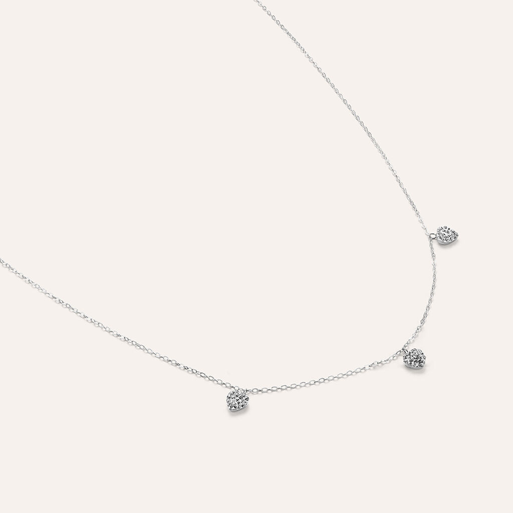 Collana Christelle Oro Bianco Cristallo