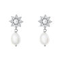 Orecchini Lobo Silver Pearls Argento Rodiato Perla sintetica Cubic Zirconia