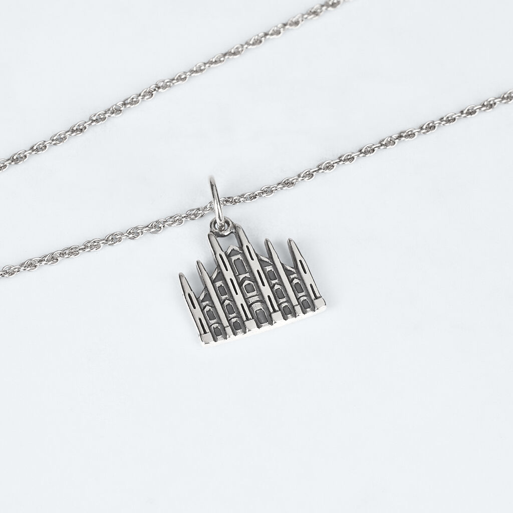 Pendente Saluti&Baci Duomo Milano Love Beats Argento Rodiato - Ciondoli Donna | Stroili