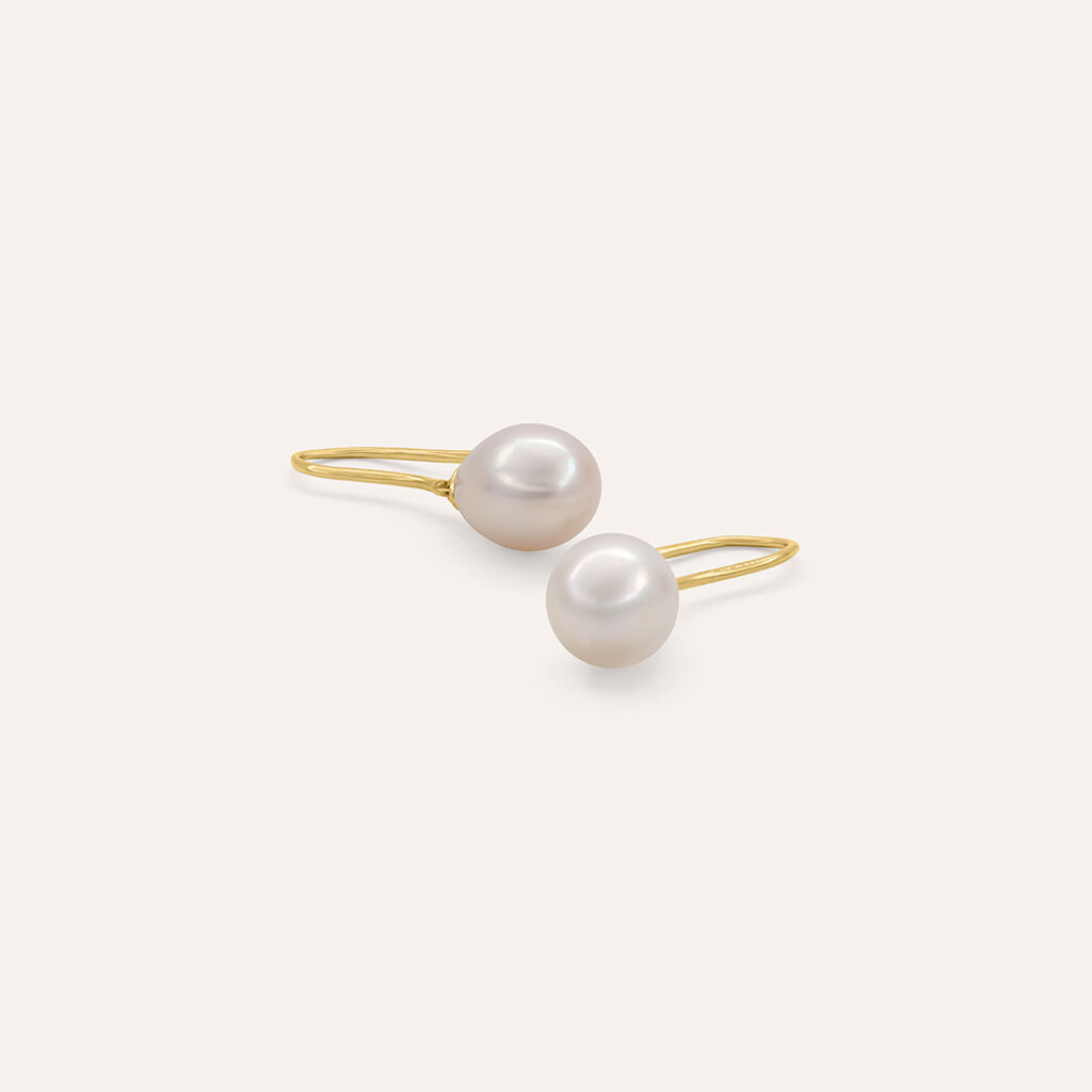 Orecchini Pendenti Gabrielle Oro Giallo Perla D'Acqua Dolce