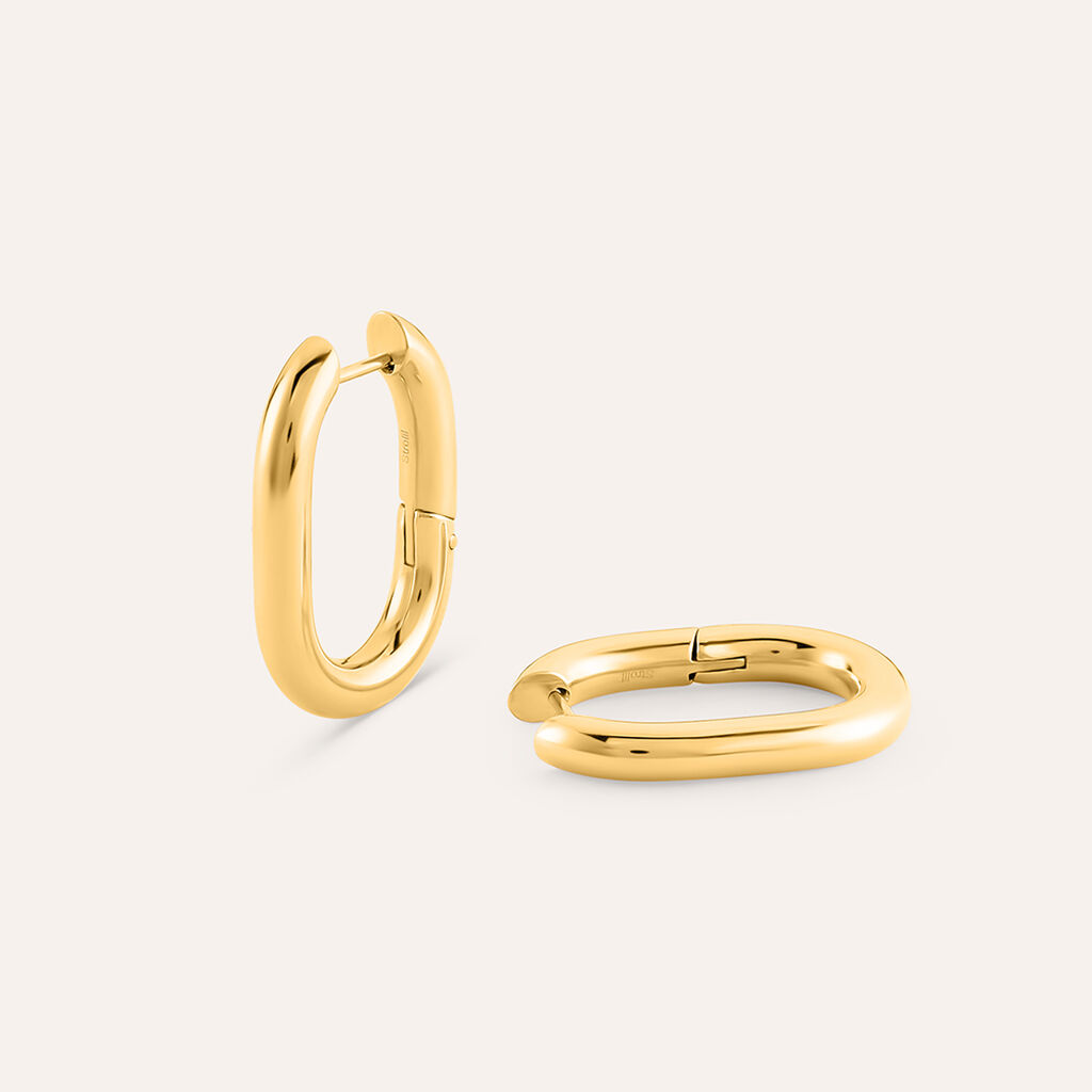 Orecchini A Cerchio Radiance Acciaio Dorato