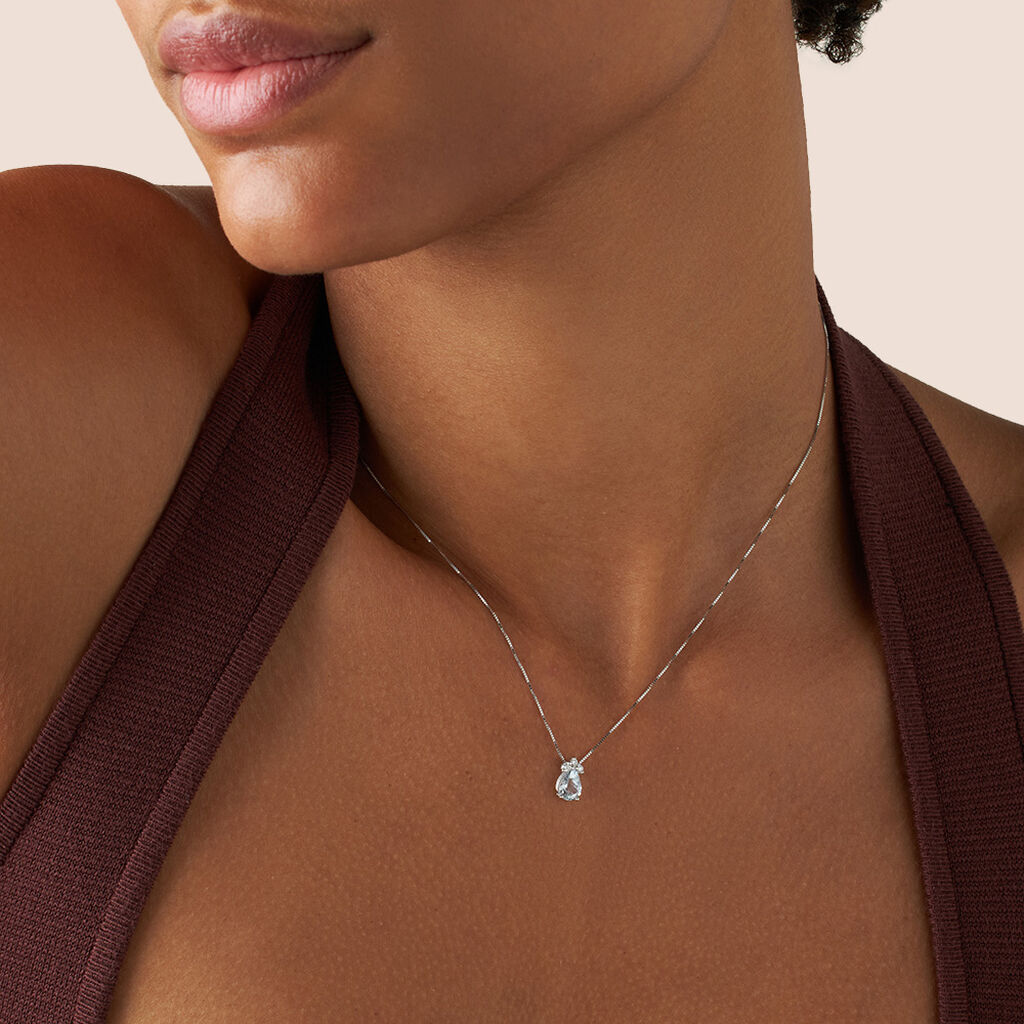 Collana Acquamarina Oro Bianco Acquamarina Diamante - Gioielli Donna | Stroili