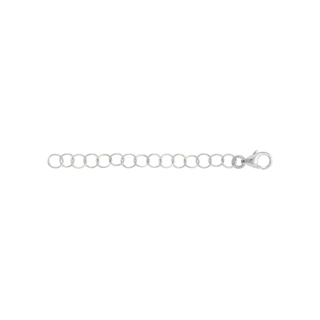 Allungo rolo oro bianco con anello a molla per bracciali e collane 5cm