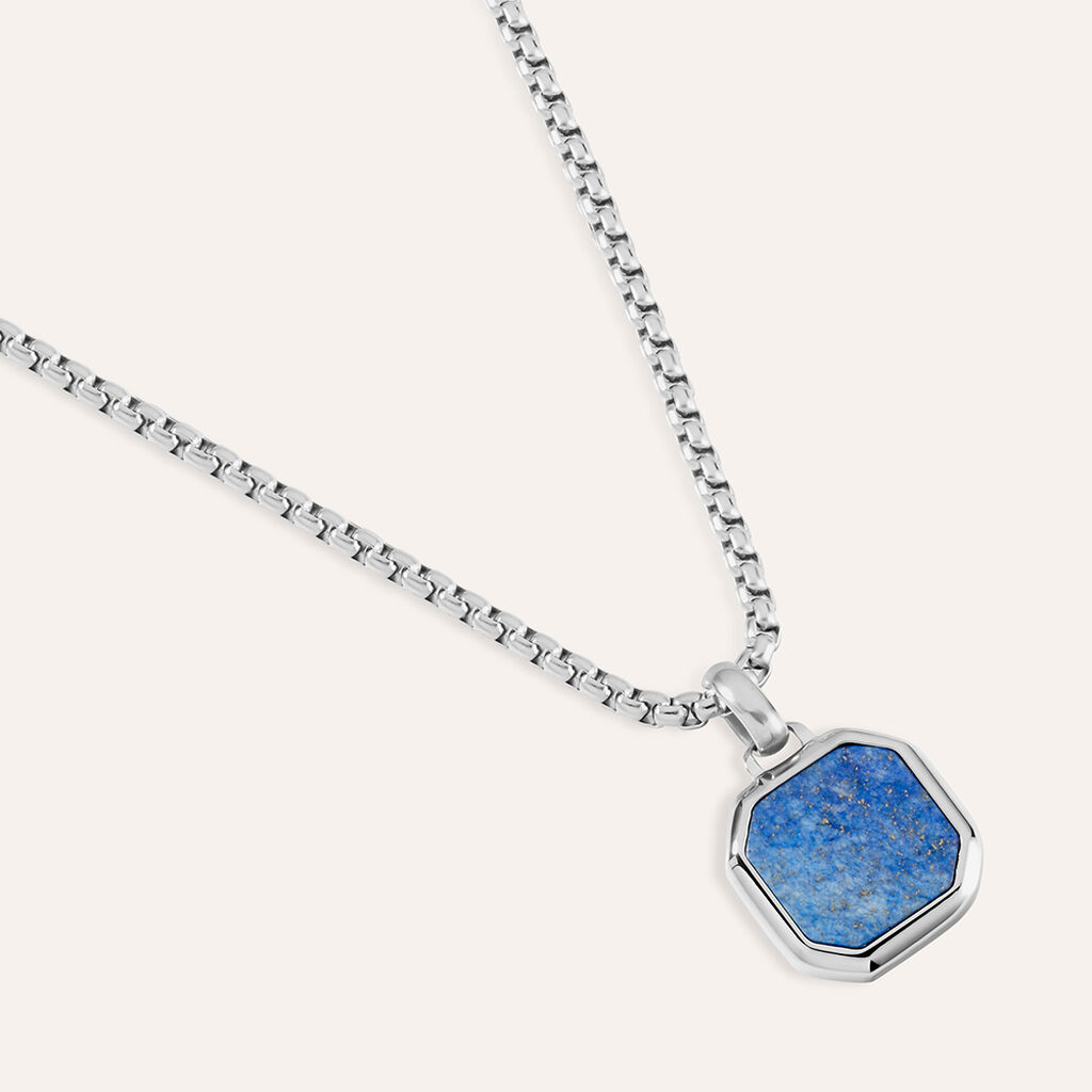 Collana Man Code Acciaio Lapislazzuli