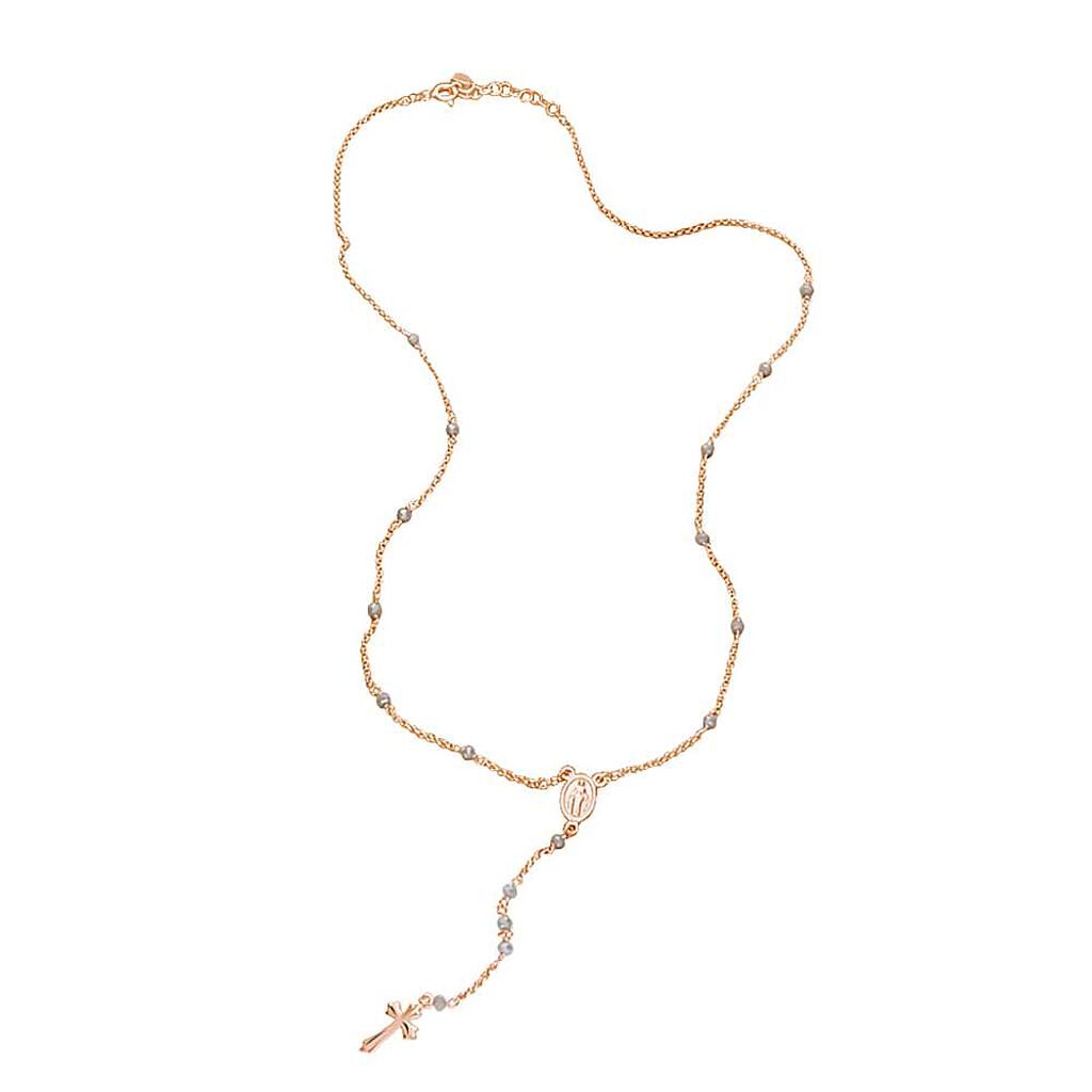 Collana Rosario Silver Soul Argento Rosa Cristallo - Collane Rosario Donna | Stroili