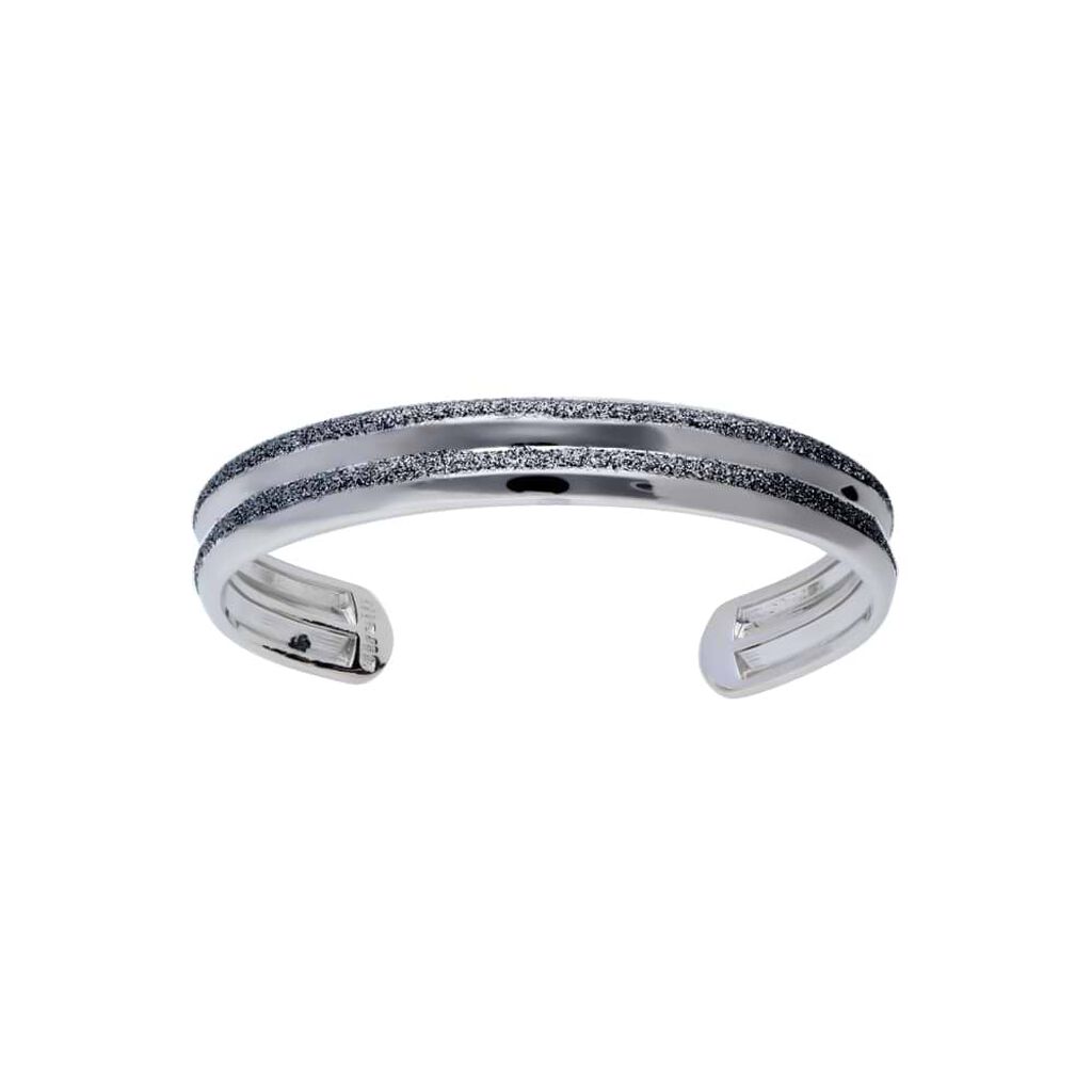 Bracciale bangle in ottone rodiato e glitter antracite - Bracciali Donna | Stroili