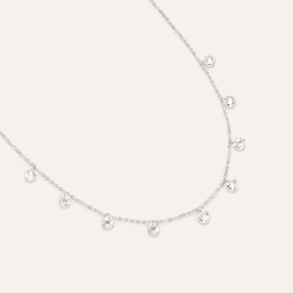 Collana Multi Punto Luce Claire Oro Bianco Cubic Zirconia