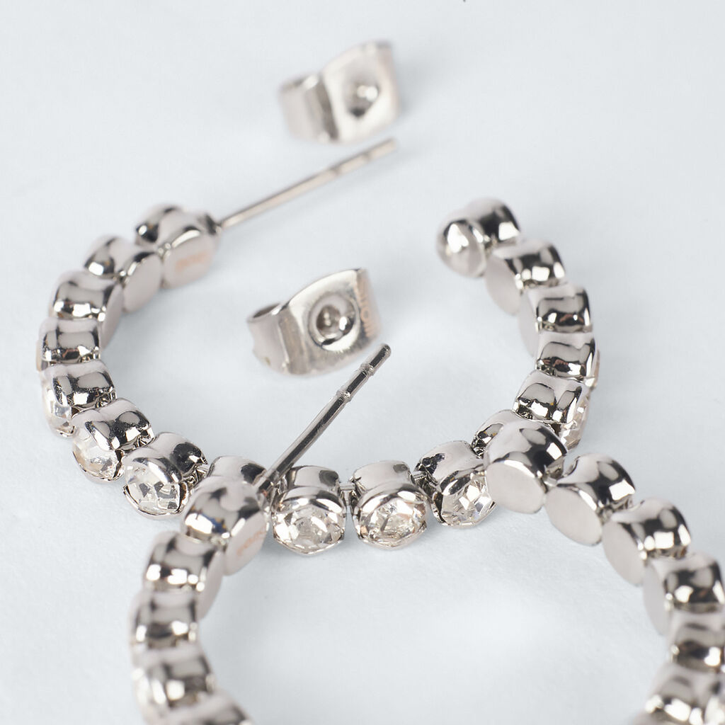 Orecchini A Cerchio Romantic Shine Metallo Cristallo - Orecchini a Cerchio Donna | Stroili