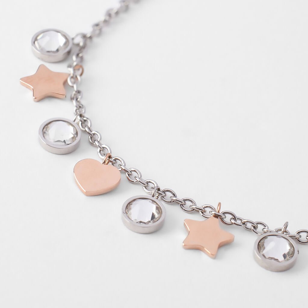 Bracciale Lady Chic Acciaio Bicolore Bianco / Rosa Cristallo - Bracciali Donna | Stroili