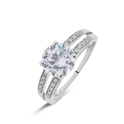Anello Solitario Claire Oro Bianco Cubic Zirconia - Anelli con Pietre Donna | Stroili