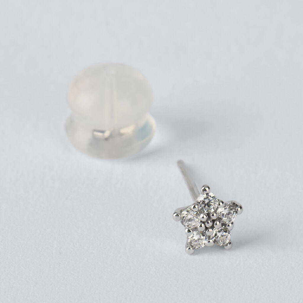 Orecchini Lobo Bon Ton Oro Bianco Cubic Zirconia - Orecchini a Lobo Donna | Stroili
