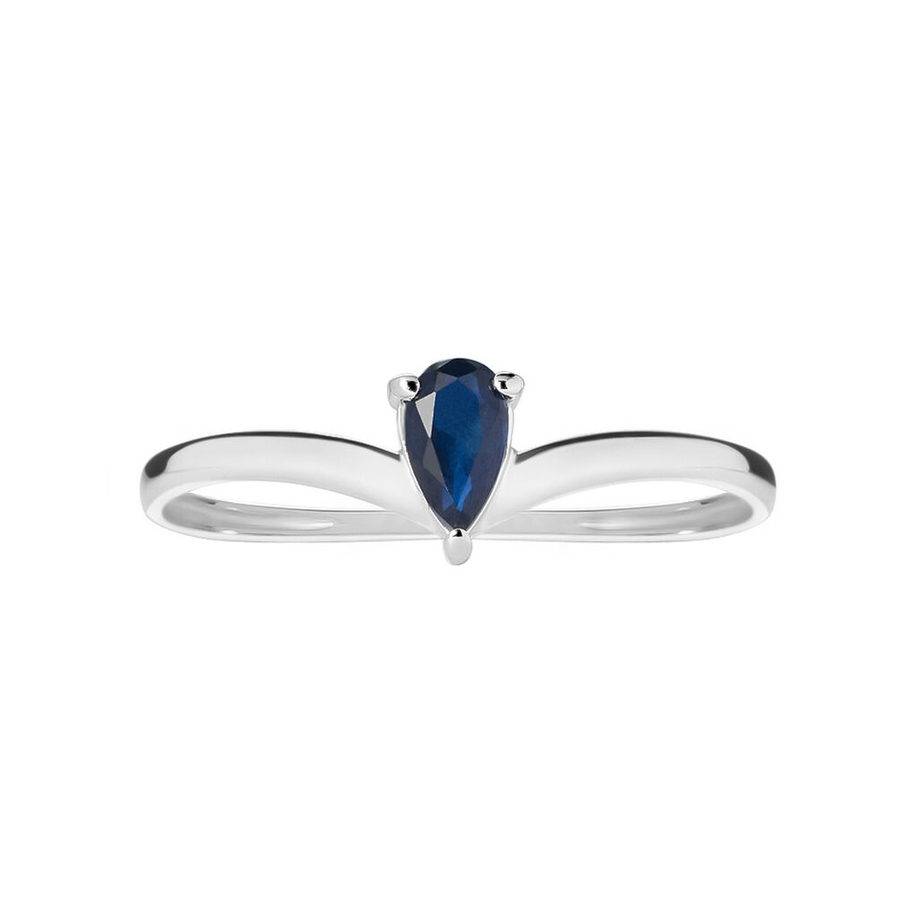 Anello Solitario Charlotte Oro Bianco Zaffiro - Anelli con Pietre Donna | Stroili