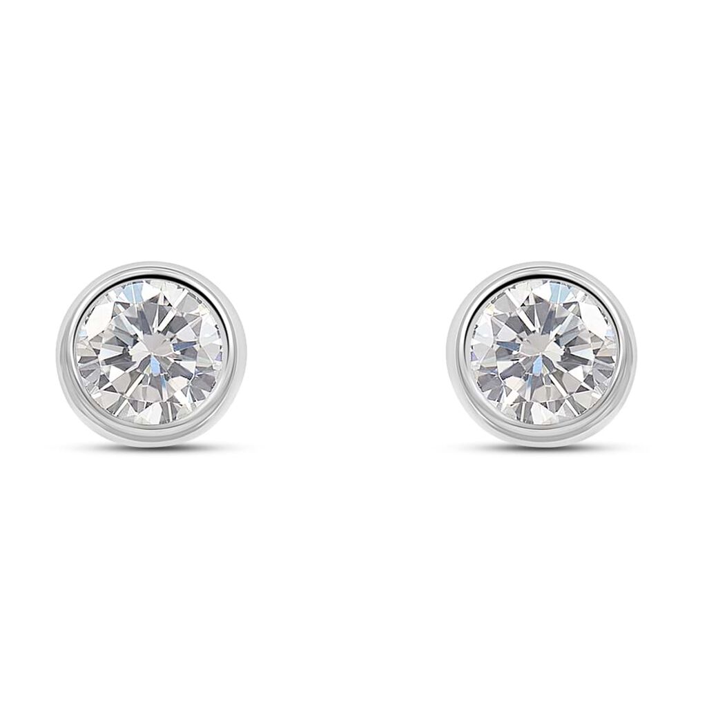 Orecchini Lobo Punto Luce Bon Ton Oro Bianco Cubic Zirconia - Orecchini a Lobo Donna | Stroili