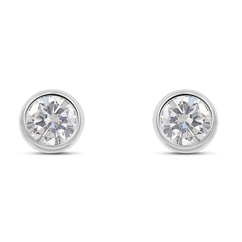 Orecchini Lobo Punto Luce Bon Ton Oro Bianco Cubic Zirconia - Orecchini a Lobo Donna | Stroili