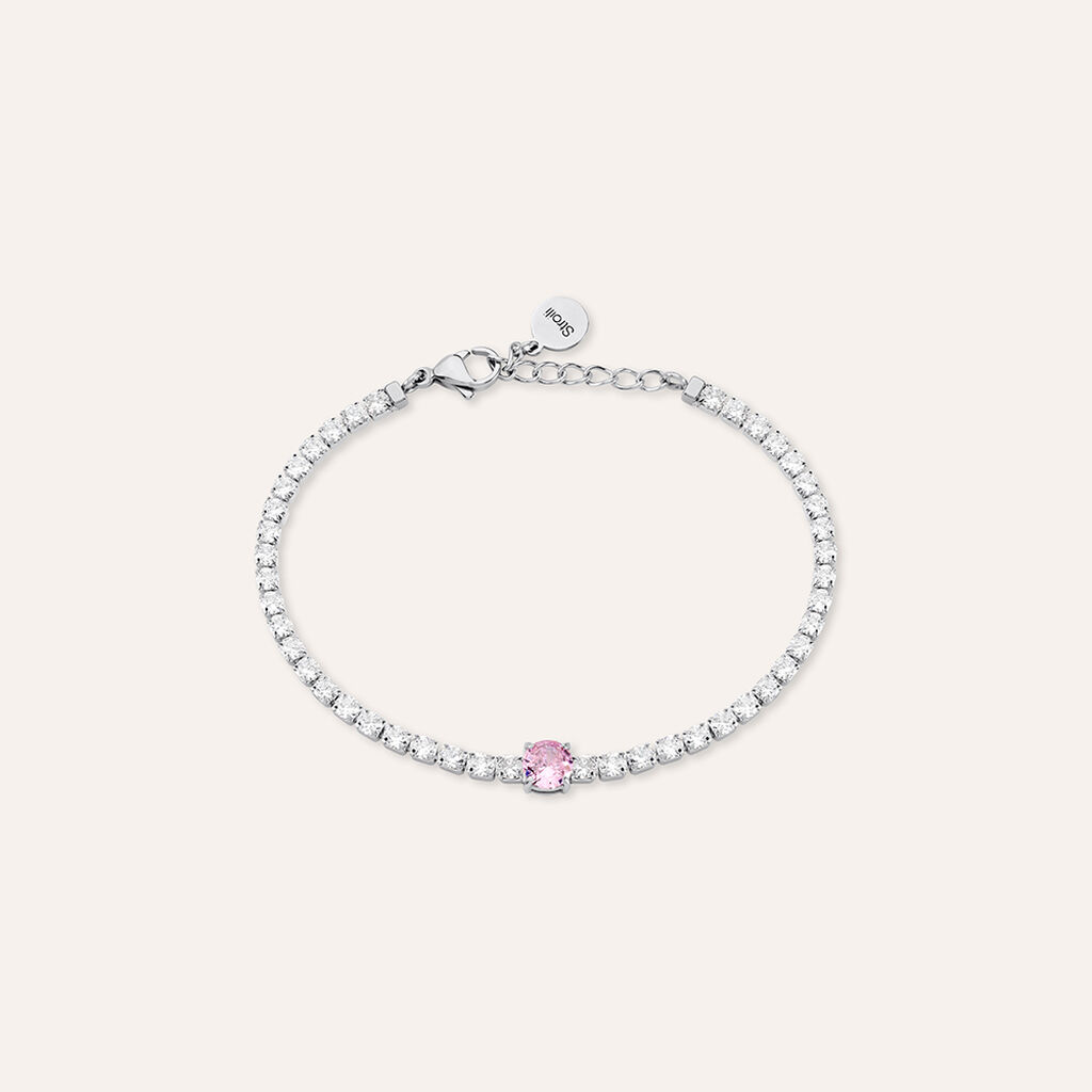 Bracciale Tennis Lady Chic Acciaio Cristallo - Bracciali Tennis Donna | Stroili